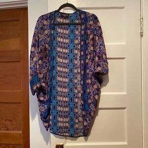 Anthropologie blue patterned kimono